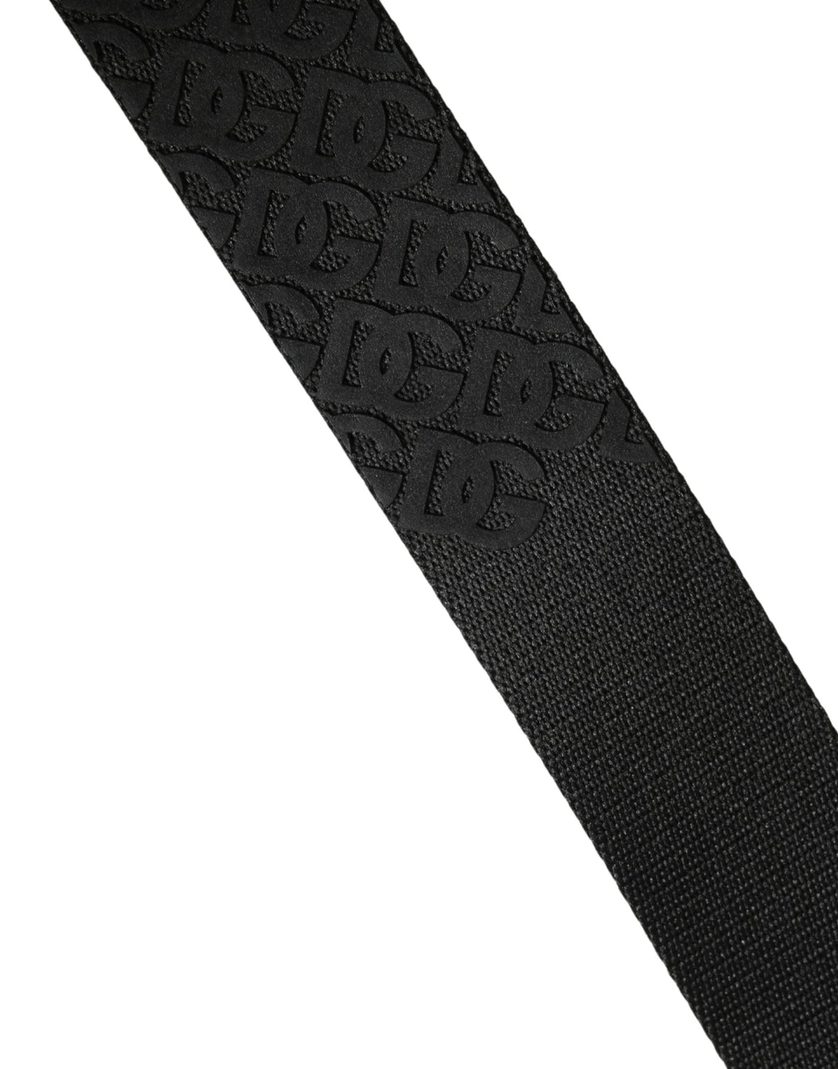 Dolce & Gabbana Men Black DG Logo Polyester Metal Buckle Belt