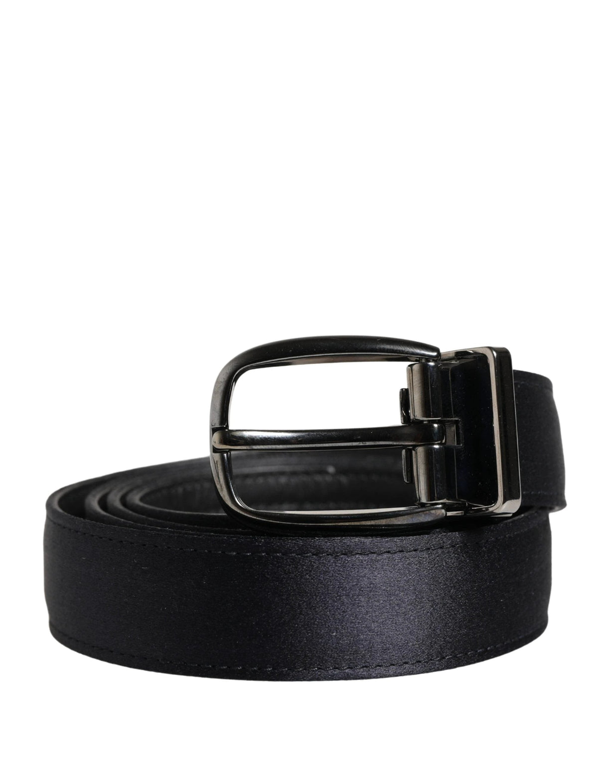 Dolce & Gabbana Men Black Classic Viscose Metal Buckle Belt