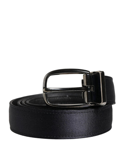 Dolce & Gabbana Men Black Classic Viscose Metal Buckle Belt