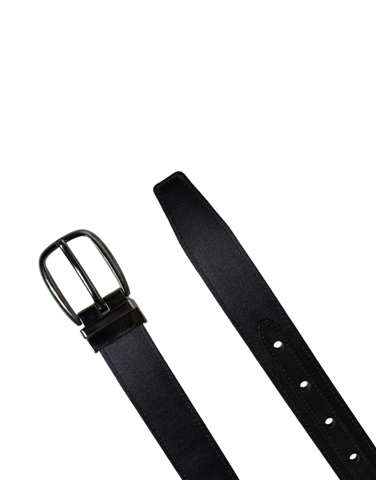 Dolce & Gabbana Men Black Classic Viscose Metal Buckle Belt