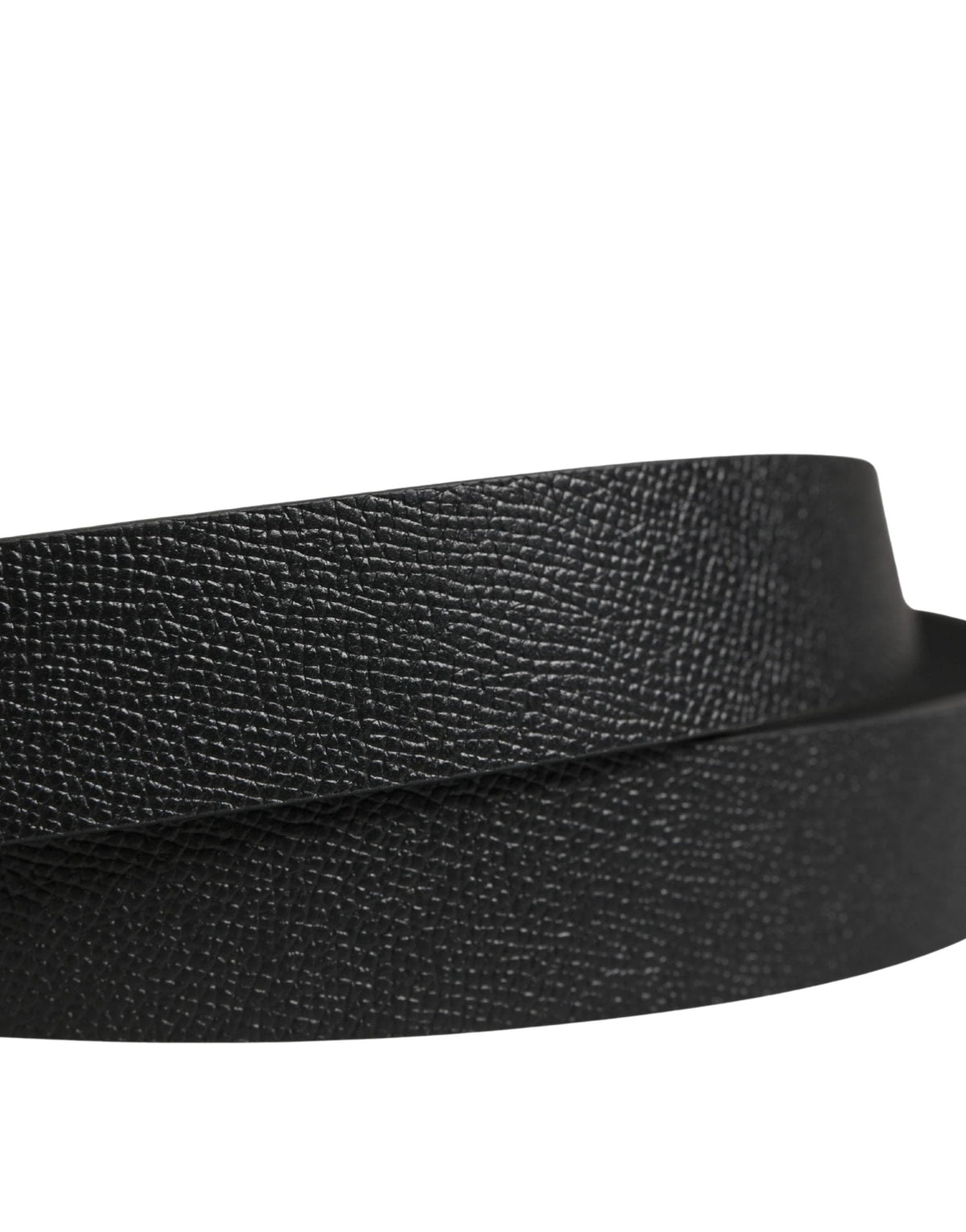 Dolce & Gabbana Men Black Calf Leather Metal Buckle Belt
