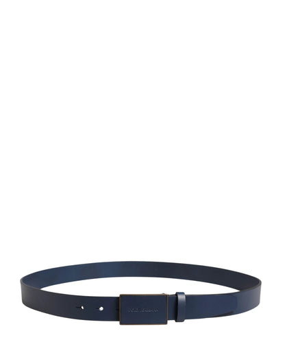 Dolce & Gabbana Men Blue Calf Leather Logo Metal Buckle Belt