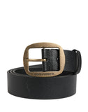 Load image into Gallery viewer, Dolce &amp; Gabbana Men Black Classic Leather Metal Buckle Belt