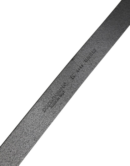 Dolce & Gabbana Men Black Classic Leather Metal Buckle Belt