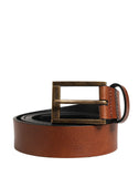 Load image into Gallery viewer, Dolce &amp; Gabbana Men Brown Leather Classic Metal Buckle Belt