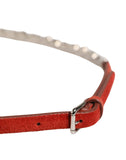 Load image into Gallery viewer, Dolce &amp; Gabbana Red Velvet Crystals Chain Embellished Belt