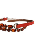 Load image into Gallery viewer, Dolce &amp; Gabbana Red Velvet Crystals Chain Embellished Belt