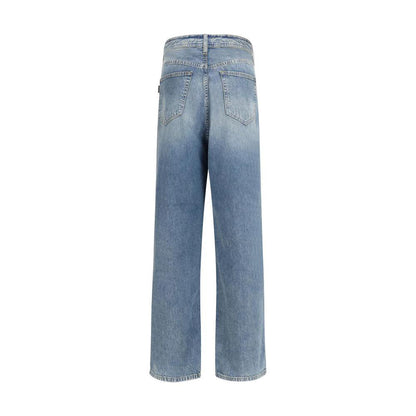 Haikure Blue Cotton Relaxed Fit Jeans