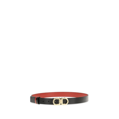 Ferragamo Black Calf Leather Bos Taurus Regular Belt