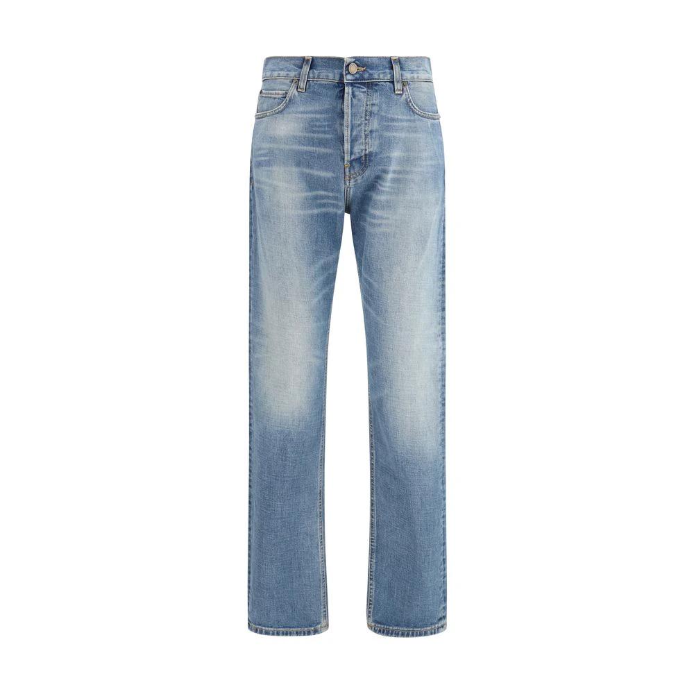 Haikure Blue Cotton Straight-Leg Jeans