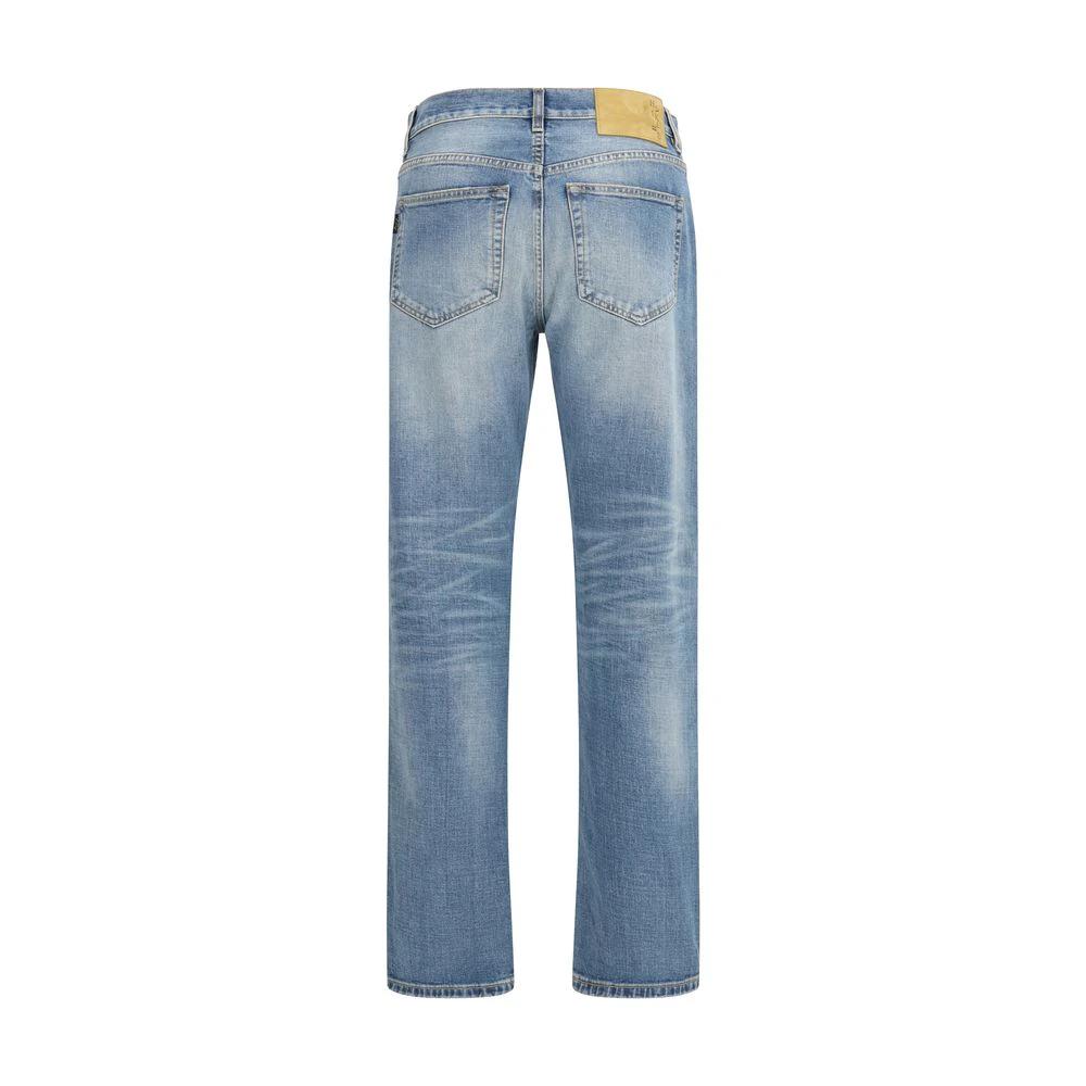 Haikure Blue Cotton Straight-Leg Jeans