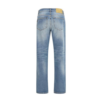 Haikure Blue Cotton Straight-Leg Jeans