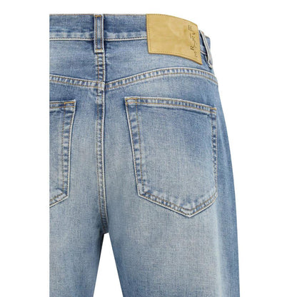 Haikure Blue Cotton Straight-Leg Jeans