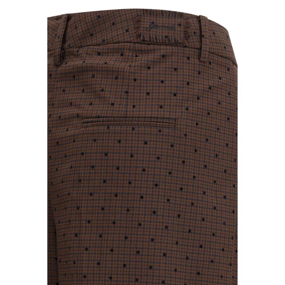 Ganni Brown Elastane Casual Pants