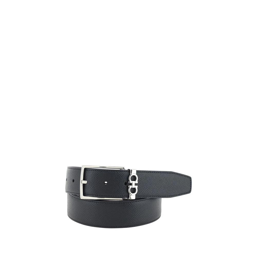Ferragamo Black Calf Leather Bos Taurus Belt