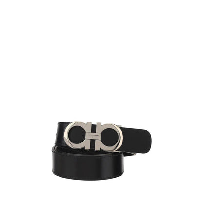 Ferragamo Black Calf Leather Bos Taurus Belt