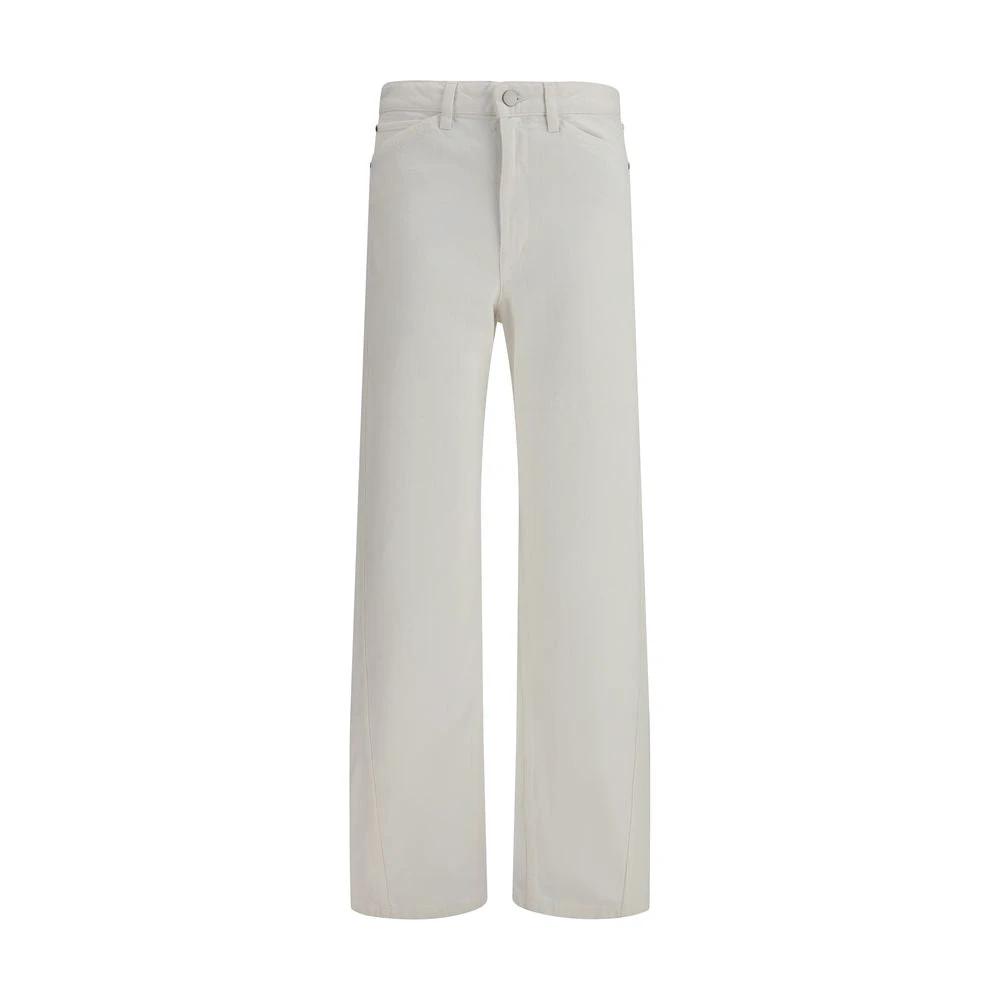 Lemaire White Cotton Casual Pants