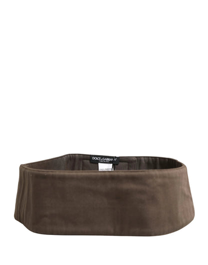 Dolce & Gabbana Brown Viscose Wide Belt Waist Cummerband Men