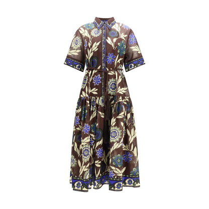 Alemais Brown Cotton Casual Dress