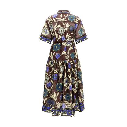 Alemais Brown Cotton Casual Dress