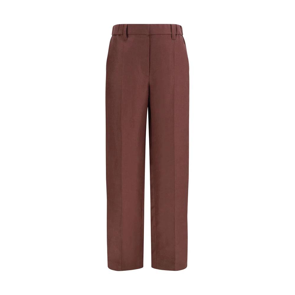 Brunello Cucinelli Brown Linen Casual Pants