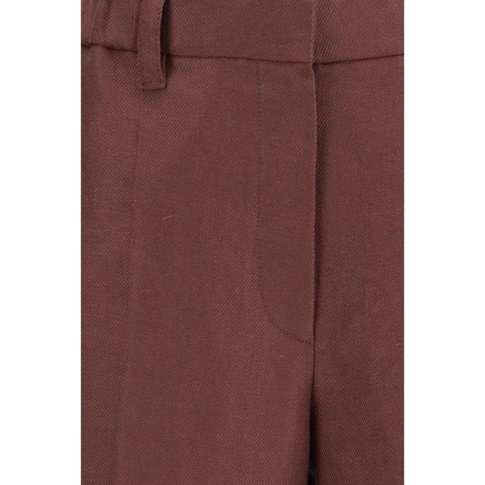 Brunello Cucinelli Brown Linen Casual Pants