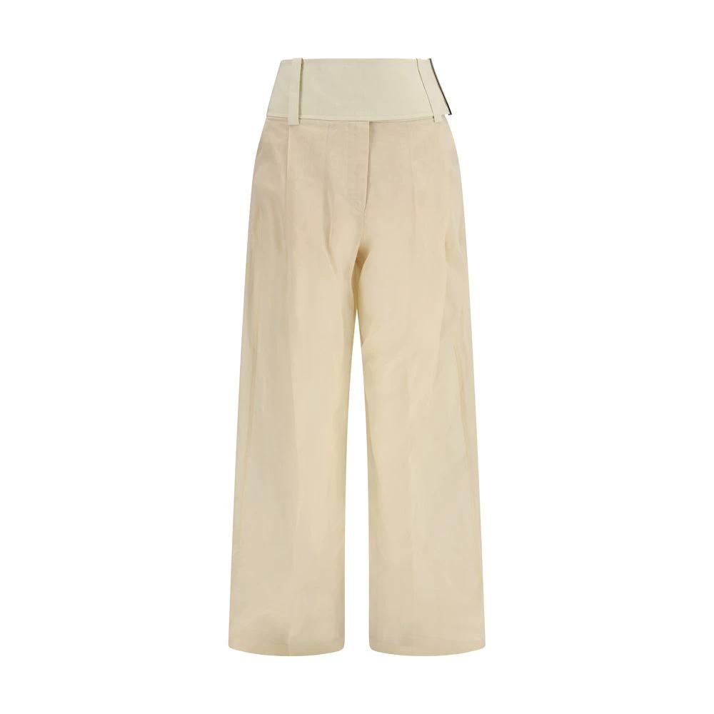Max Mara Beige Cotton Casual Pants