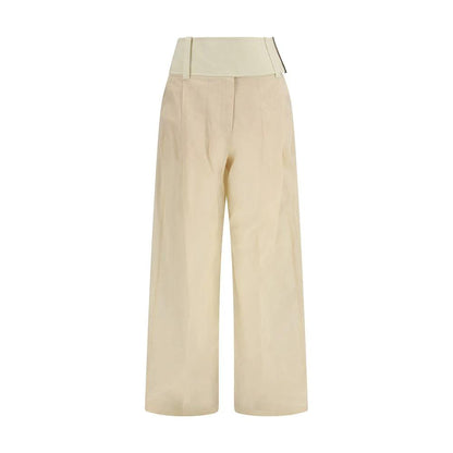 Max Mara Beige Cotton Casual Pants