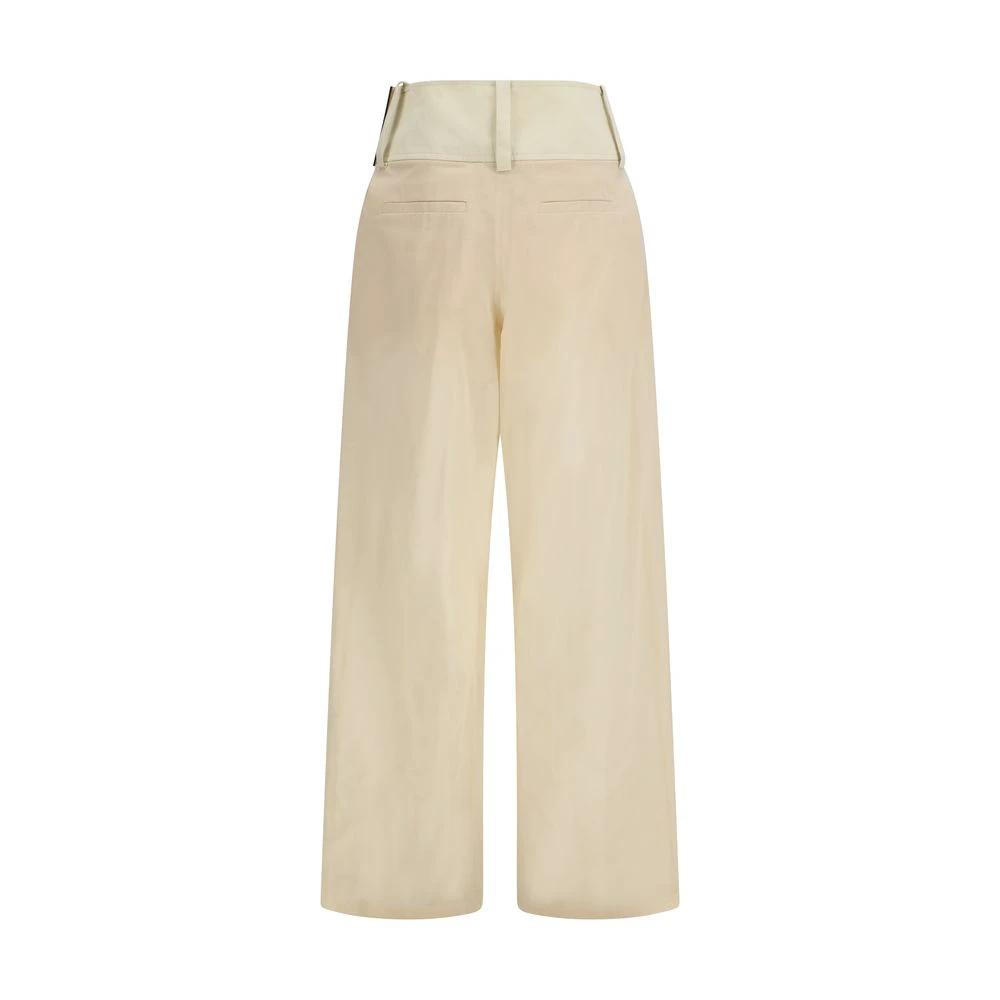 Max Mara Beige Cotton Casual Pants