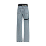 Load image into Gallery viewer, ALAINPAUL Blue Cotton High-Waisted Jean