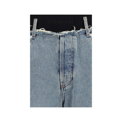 ALAINPAUL Blue Cotton High-Waisted Jean