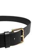 Load image into Gallery viewer, Dolce &amp; Gabbana Black Calf Leather Gold Metal Buckle Men Belt