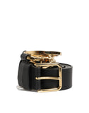 Load image into Gallery viewer, Dolce &amp; Gabbana Black Calf Leather Gold Metal Buckle Men Belt