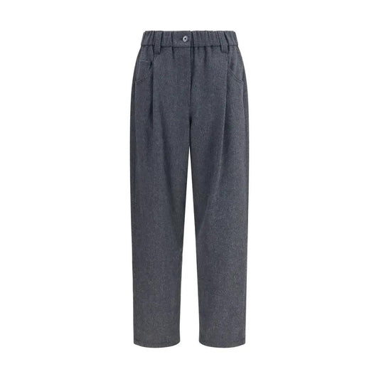 Brunello Cucinelli Gray Wool Oves Aries Casual Pants