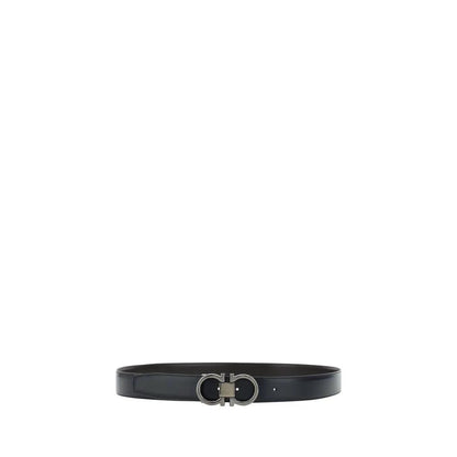 Ferragamo Black Calf Leather Bos Taurus Regular Belt