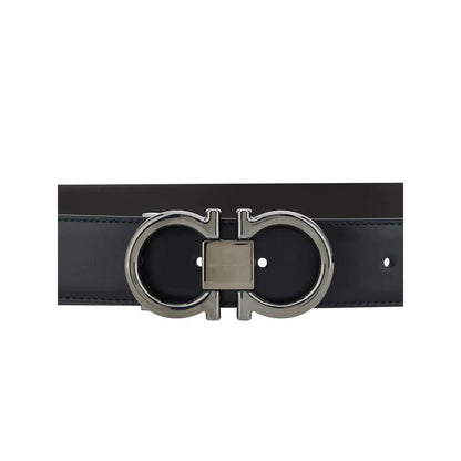 Ferragamo Black Calf Leather Bos Taurus Regular Belt