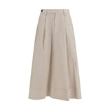 Load image into Gallery viewer, Brunello Cucinelli Beige Cotton Midi Skirt