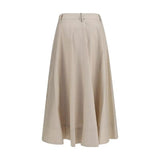 Load image into Gallery viewer, Brunello Cucinelli Beige Cotton Midi Skirt