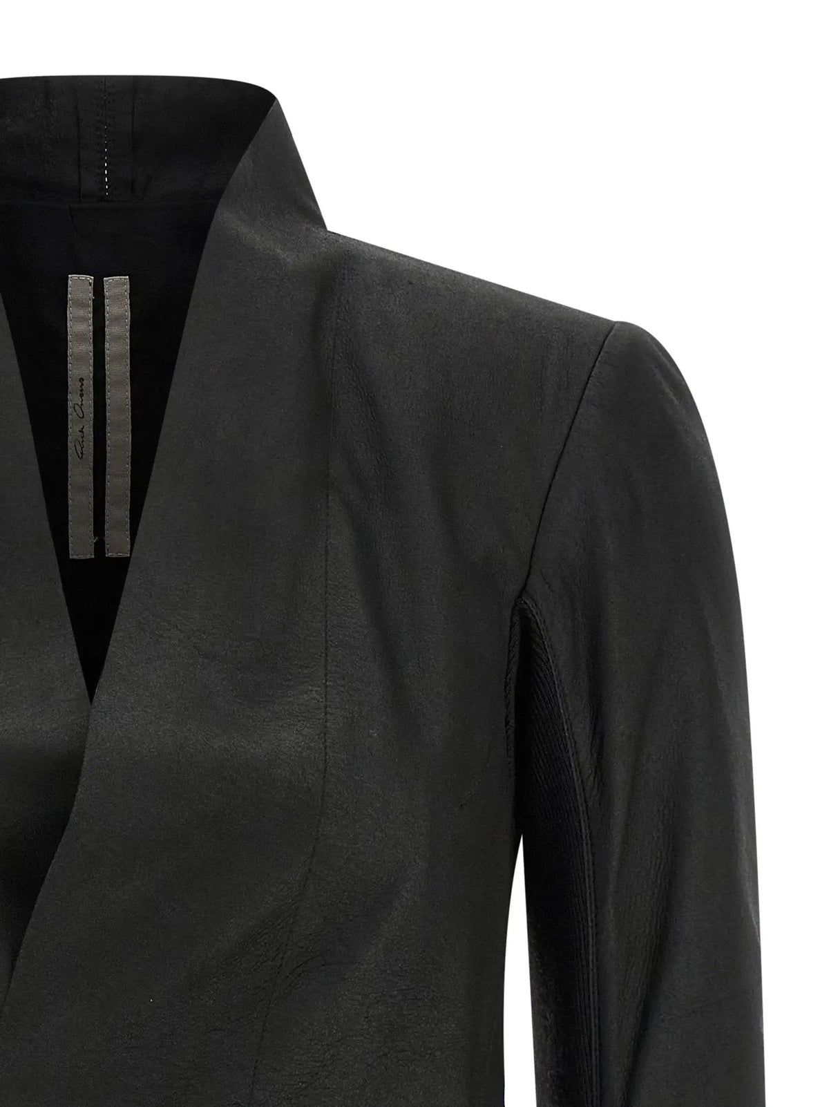 Rick Owens Black Lamb Leather Leather Jacket