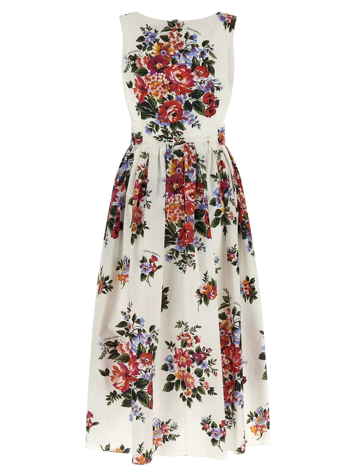Dolce & Gabbana White Cotton Midi Dress