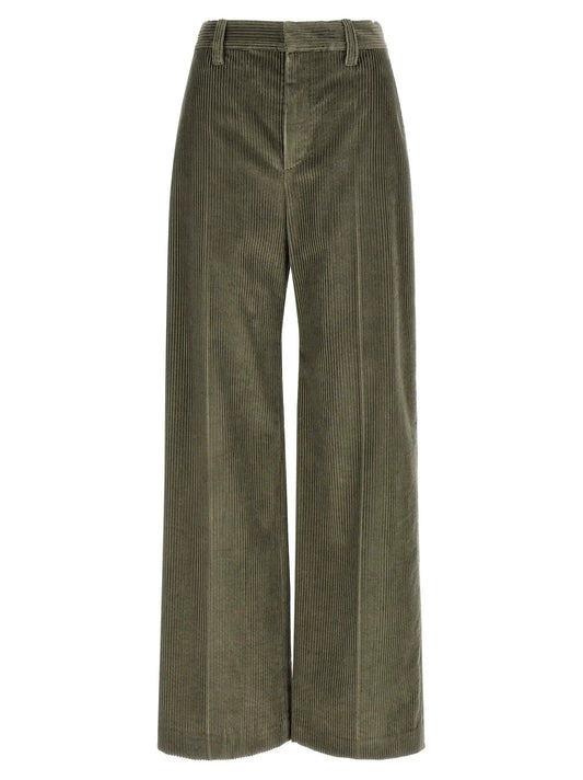 Brunello Cucinelli Bicolor Cotton Flared Pants