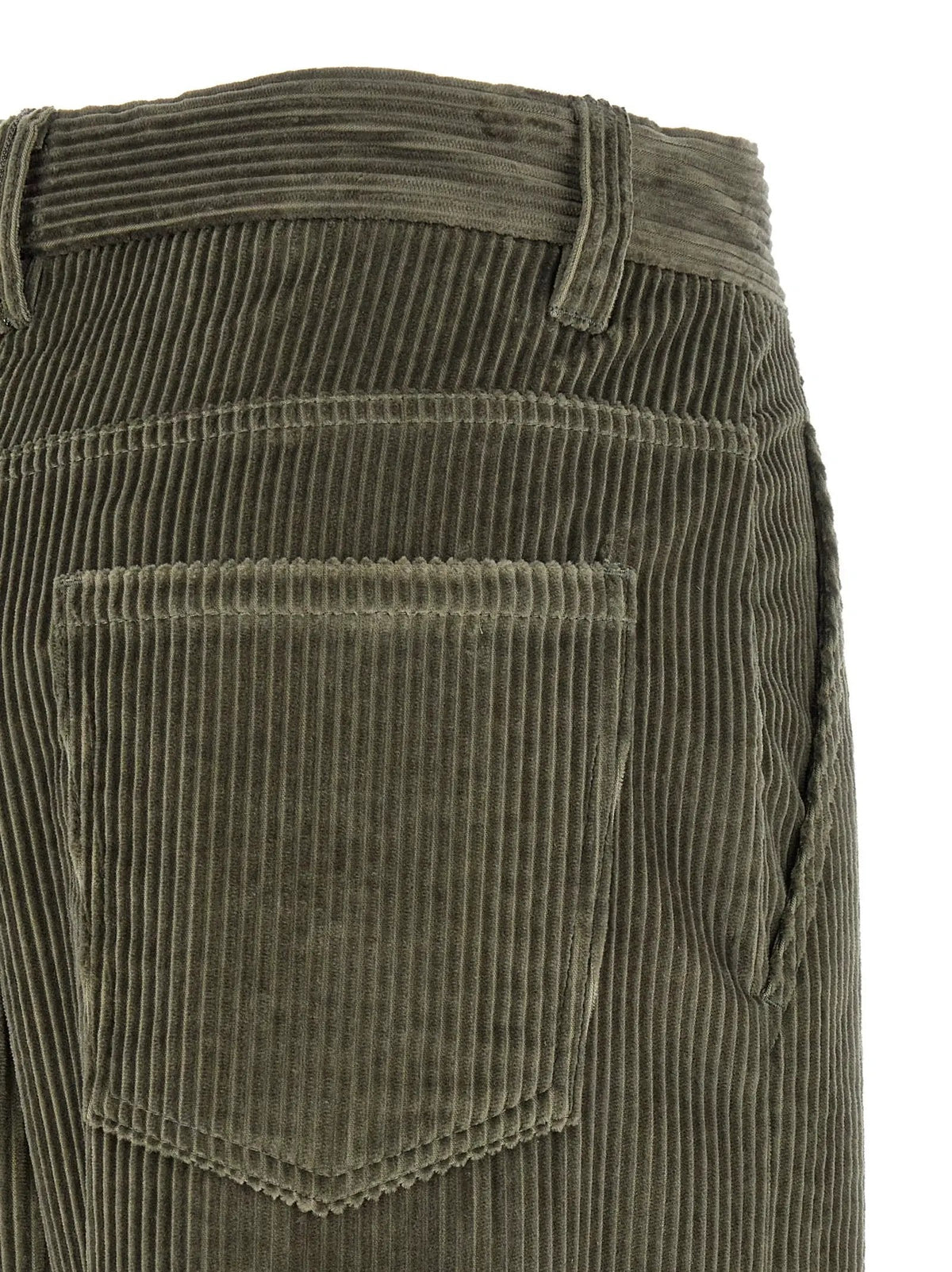 Brunello Cucinelli Bicolor Cotton Flared Pants