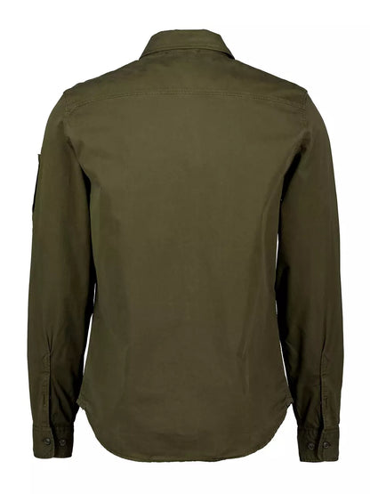 Cp Company Gabardine Zip Overshirt In Ivy Green