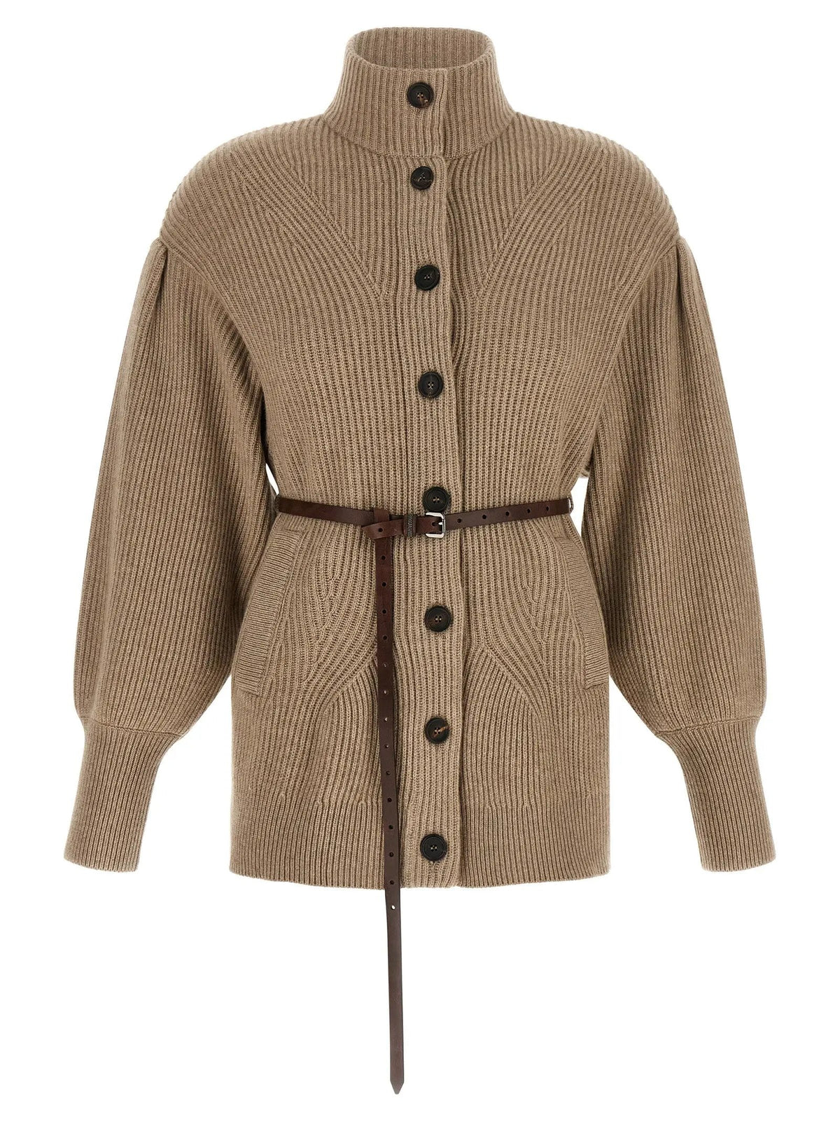 Brunello Cucinelli Beige Virgin Wool Cardigan