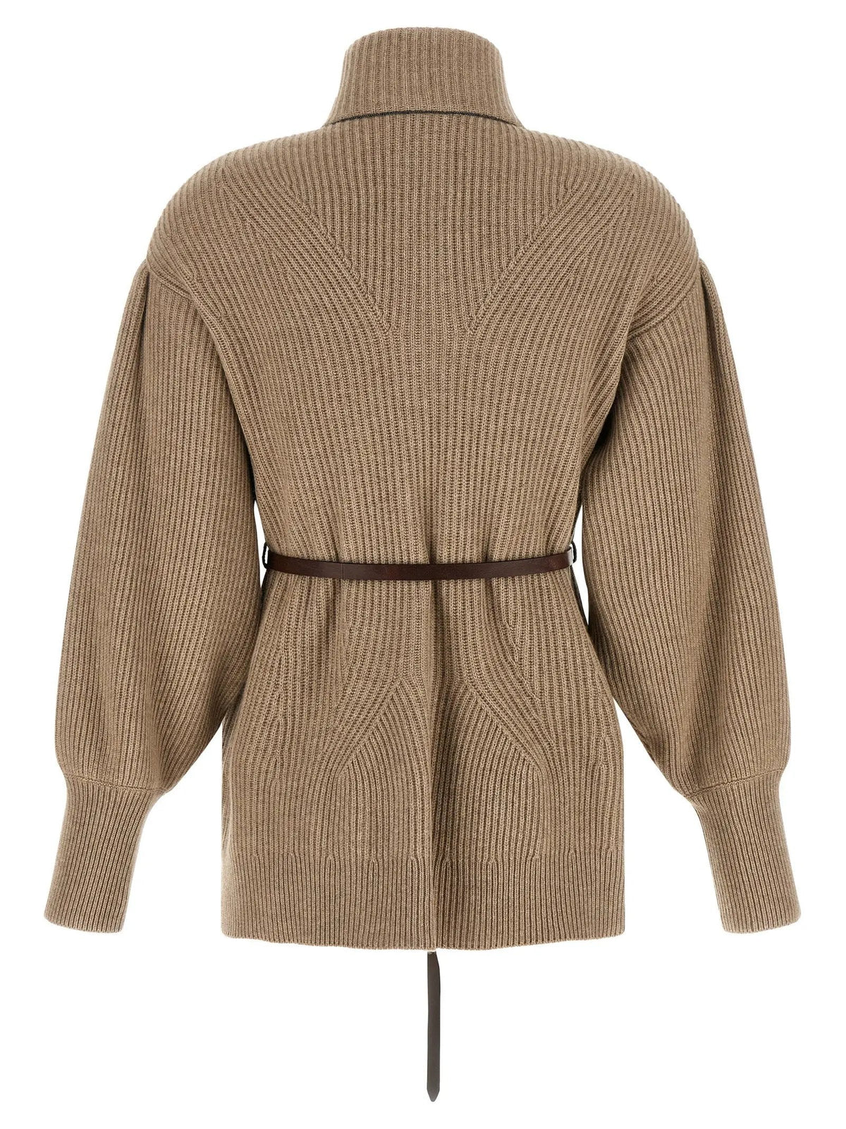 Brunello Cucinelli Beige Virgin Wool Cardigan