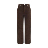 Load image into Gallery viewer, Loulou De Saison Brown Cotton Straight-Leg Jeans