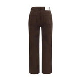 Load image into Gallery viewer, Loulou De Saison Brown Cotton Straight-Leg Jeans