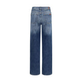 Load image into Gallery viewer, 7FOR Blue Cotton Straight-Leg Jeans