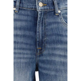 Load image into Gallery viewer, 7FOR Blue Cotton Straight-Leg Jeans