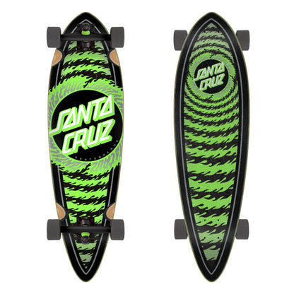 Santa Cruz Longboard Complete Flame Ringed Dot Pintail 9.2" x 33"